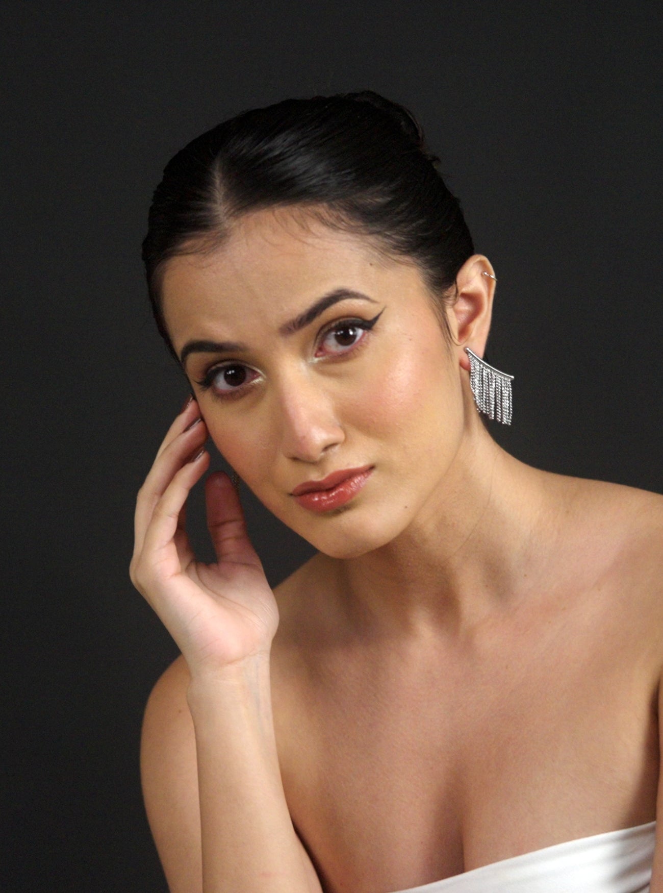 Silver Fringe Earring