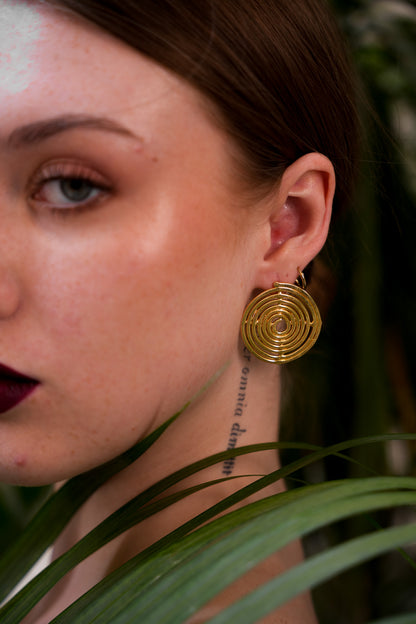 Spirali Coin Earrings
